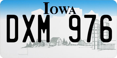 IA license plate DXM976