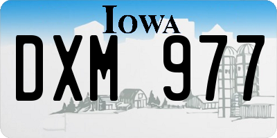 IA license plate DXM977