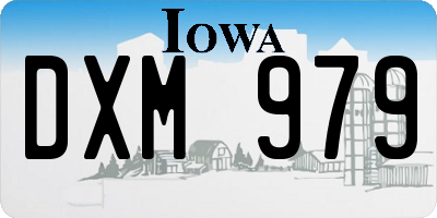 IA license plate DXM979