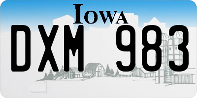 IA license plate DXM983