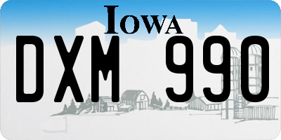 IA license plate DXM990