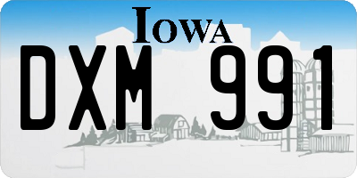 IA license plate DXM991