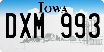 IA license plate DXM993