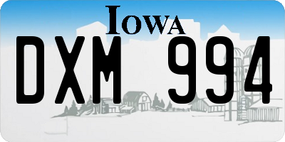 IA license plate DXM994