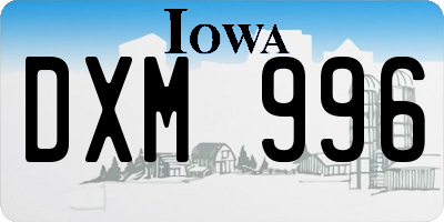 IA license plate DXM996