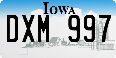 IA license plate DXM997