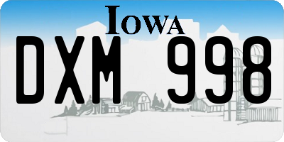 IA license plate DXM998