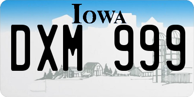 IA license plate DXM999