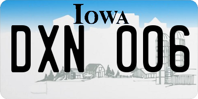 IA license plate DXN006