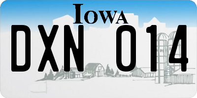 IA license plate DXN014