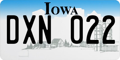 IA license plate DXN022