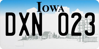 IA license plate DXN023
