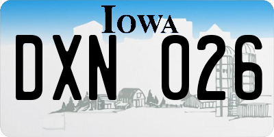 IA license plate DXN026