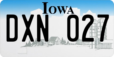 IA license plate DXN027