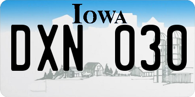IA license plate DXN030