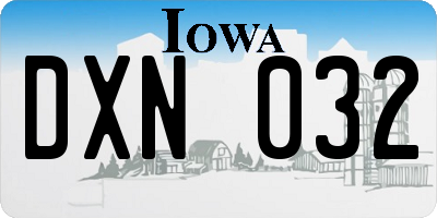 IA license plate DXN032