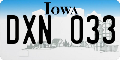 IA license plate DXN033