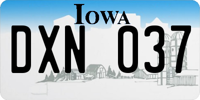 IA license plate DXN037
