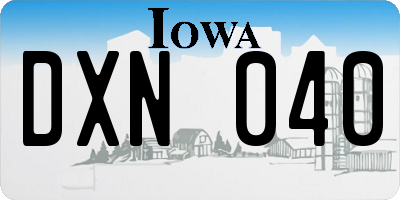 IA license plate DXN040