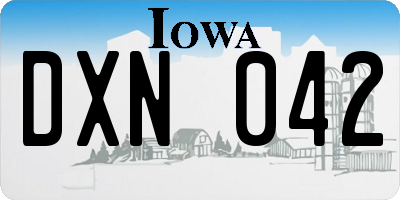 IA license plate DXN042