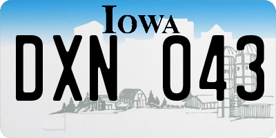 IA license plate DXN043