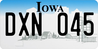 IA license plate DXN045