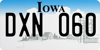 IA license plate DXN060