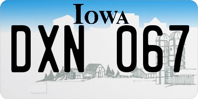 IA license plate DXN067