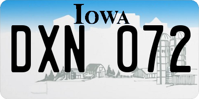 IA license plate DXN072