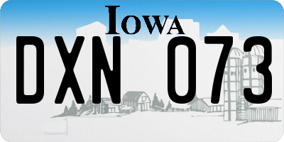 IA license plate DXN073