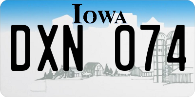 IA license plate DXN074