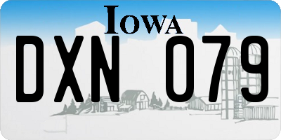 IA license plate DXN079