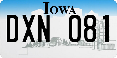 IA license plate DXN081