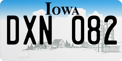 IA license plate DXN082