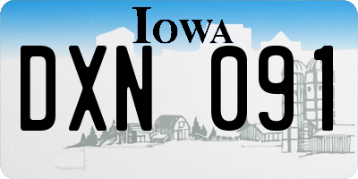 IA license plate DXN091