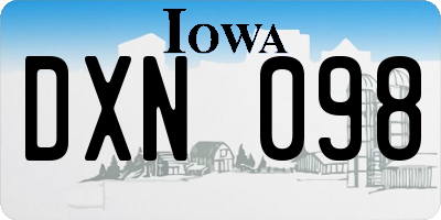 IA license plate DXN098