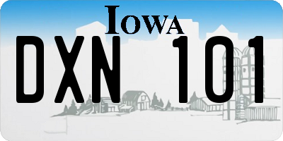 IA license plate DXN101