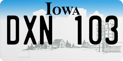 IA license plate DXN103