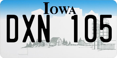 IA license plate DXN105