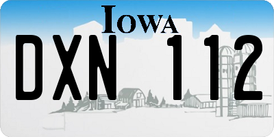 IA license plate DXN112