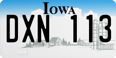 IA license plate DXN113