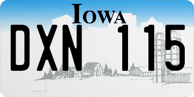 IA license plate DXN115