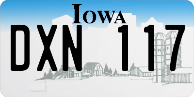 IA license plate DXN117