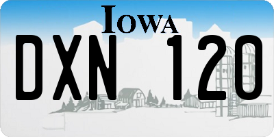 IA license plate DXN120