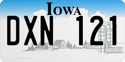 IA license plate DXN121