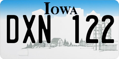 IA license plate DXN122