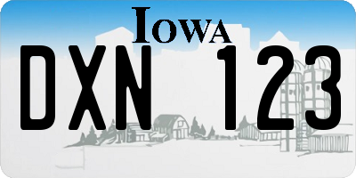 IA license plate DXN123