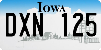 IA license plate DXN125