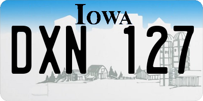 IA license plate DXN127