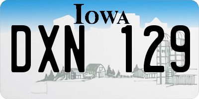 IA license plate DXN129